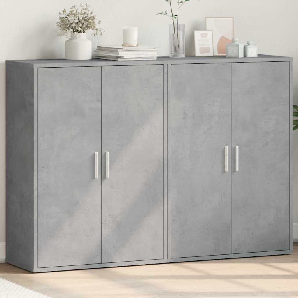 JUNG Vida Sideboards 2 Stk. Betongrau 60x31x84 cm Holzwerkstoff