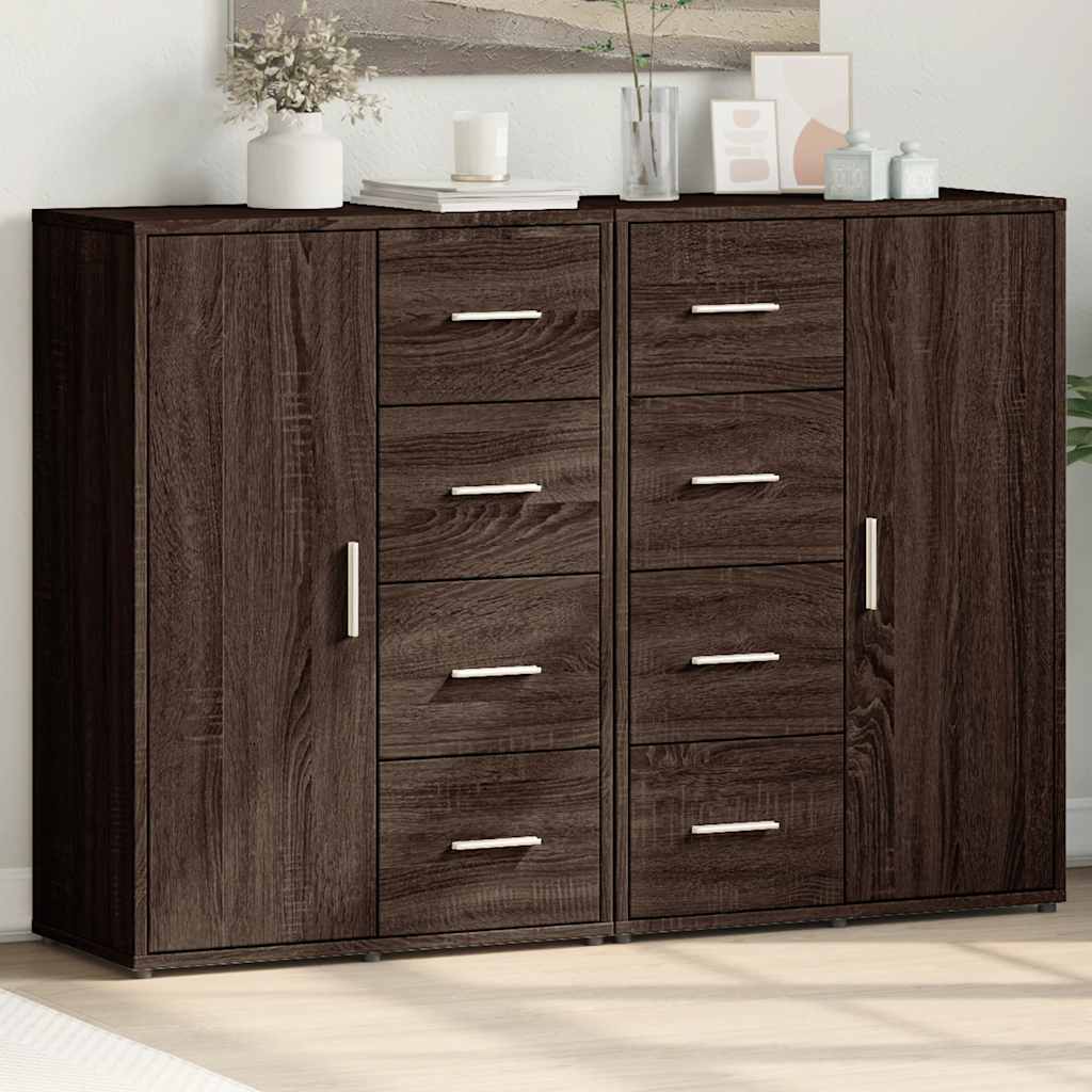 JUNG Vida Sideboards 2 Stk. Braun Eichen-Optik 60x31x84 cm Holzwerkstoff