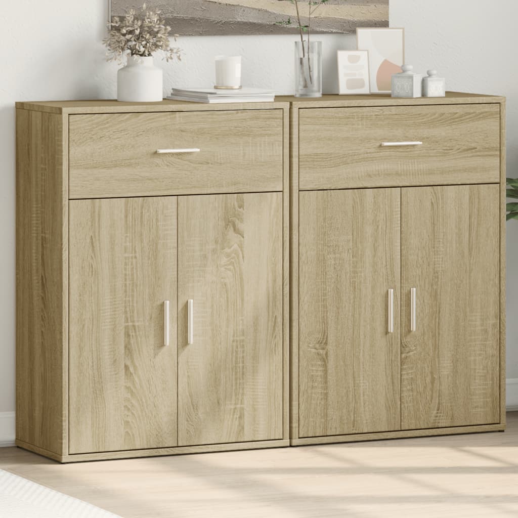 JUNG Vida Sideboards 2 Stk. Sonoma-Eiche 60x30x84 cm Holzwerkstoff