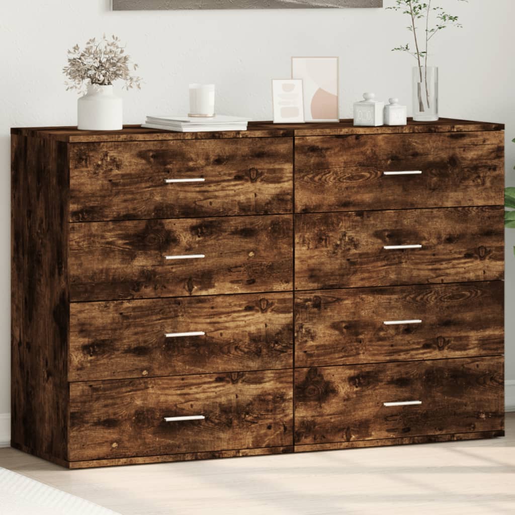 JUNG Vida Sideboards 2 Stk. Räuchereiche 60x39x80 cm Holzwerkstoff