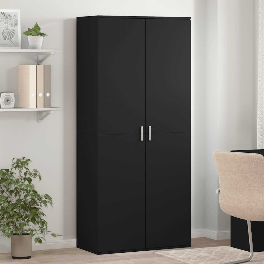 JUNG Vida Schuhschrank Schwarz 80×39×178 cm Holzwerkstoff