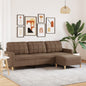 JUNG Vida 3-Sitzer-Sofa mit Hocker Braun 210 cm Stoff