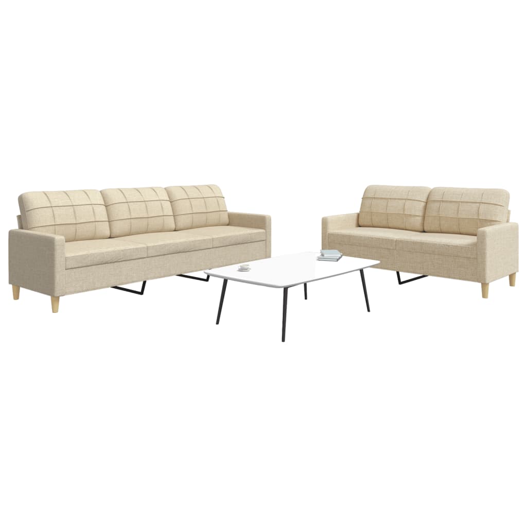 JUNG Vida 2-tlg. Sofagarnitur Creme Stoff