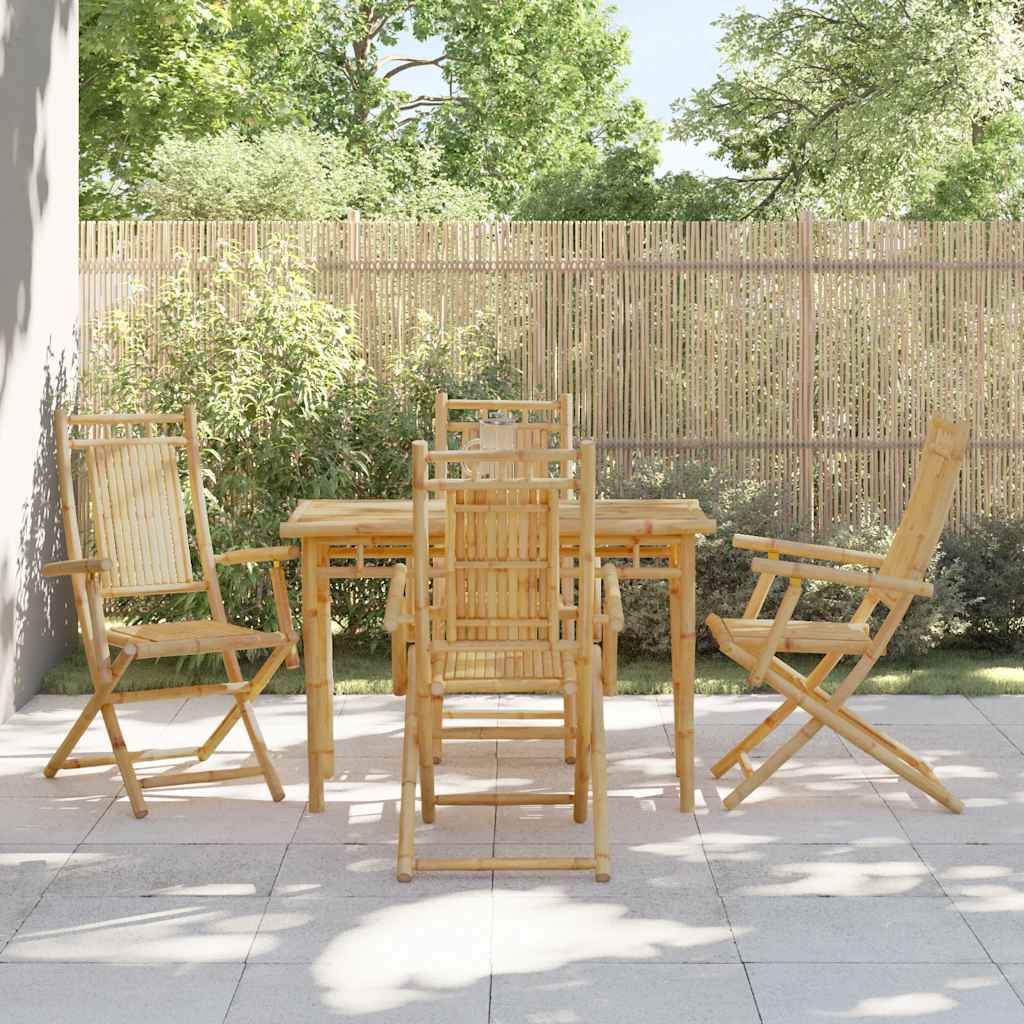 JUNG Vida Gartenstühle 4 Stk. Klappbar 53x66x99 cm Bambus