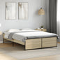JUNG Vida Bettgestell Sonoma-Eiche 135x190 cm Holzwerkstoff und Metall