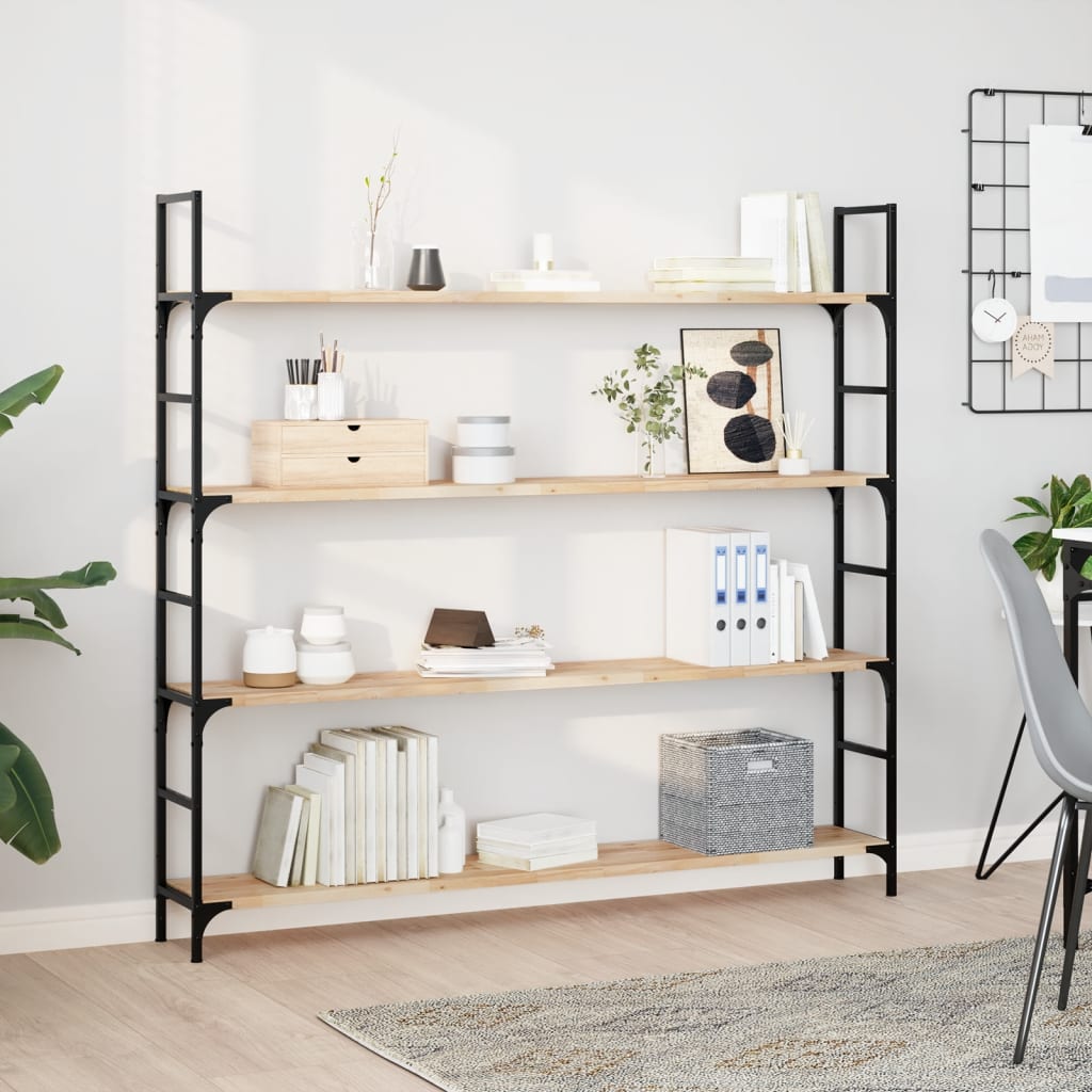 JUNG Vida Schweberegale 2 Stk. 160x20x2 cm Massivholz Akazie Unbehandelt