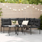JUNG Vida Gartensofa in L-Form mit Kissen Schwarz Stahl und Textilene