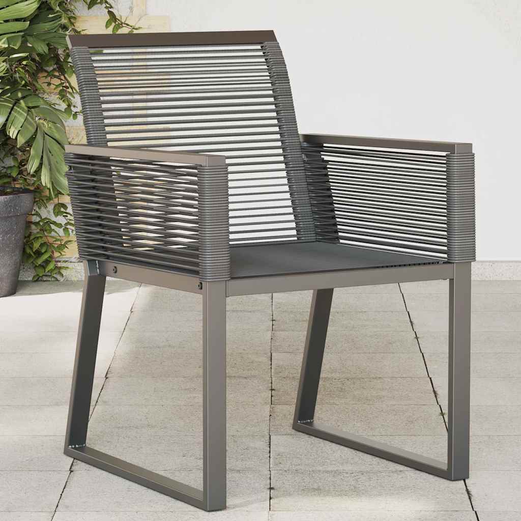 JUNG Vida Gartenstühle 2 Stk. Schwarz Poly Rattan