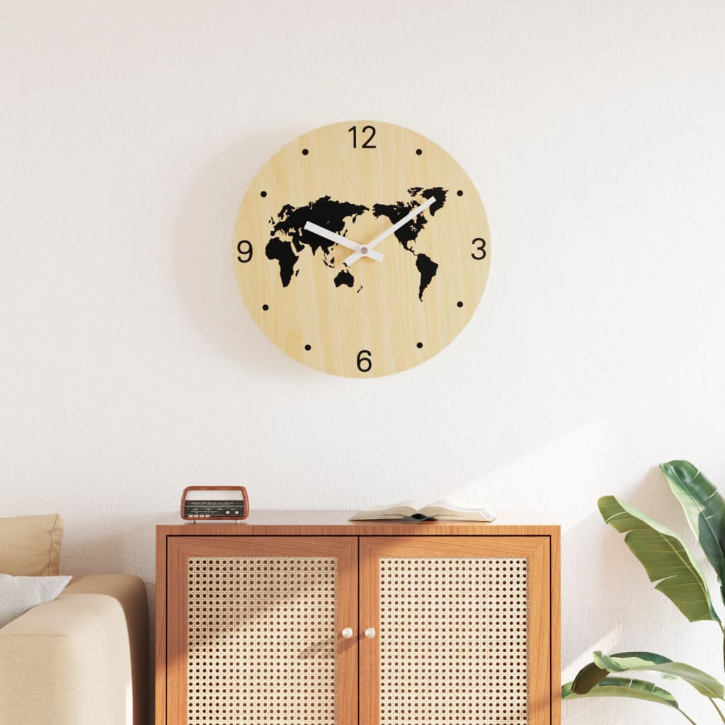 JUNG Vida Wanduhr Gelb und Schwarz Ø30 cm Holzwerkstoff