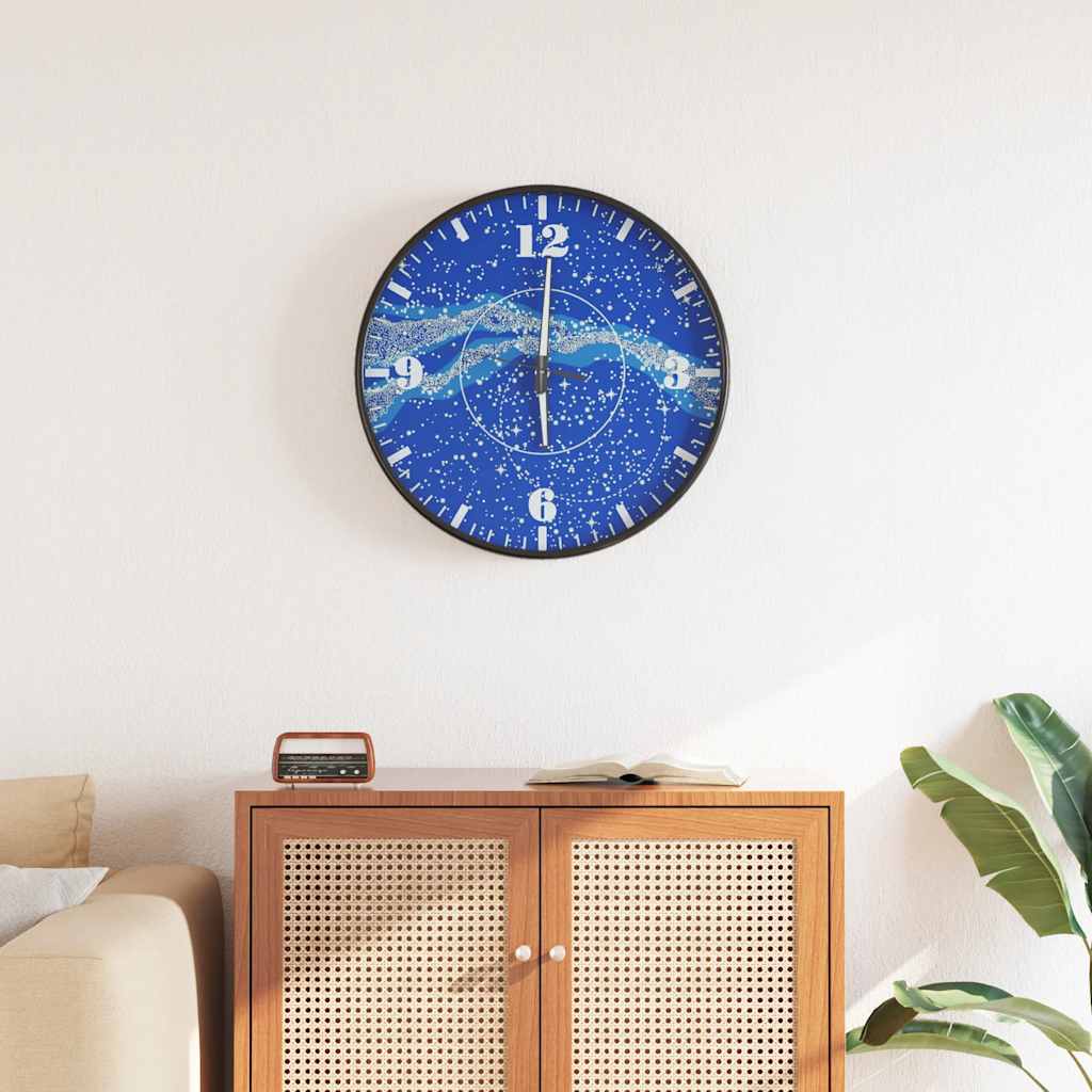 JUNG Vida Wanduhr mit Leuchtender Skala und Zeiger Blau Ø30 cm