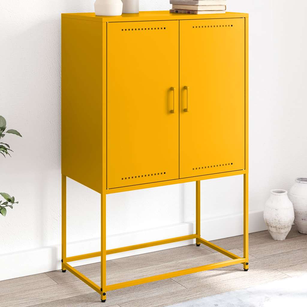 JUNG Vida Highboard Senfgelb 68,5x38,5x107 cm Stahl