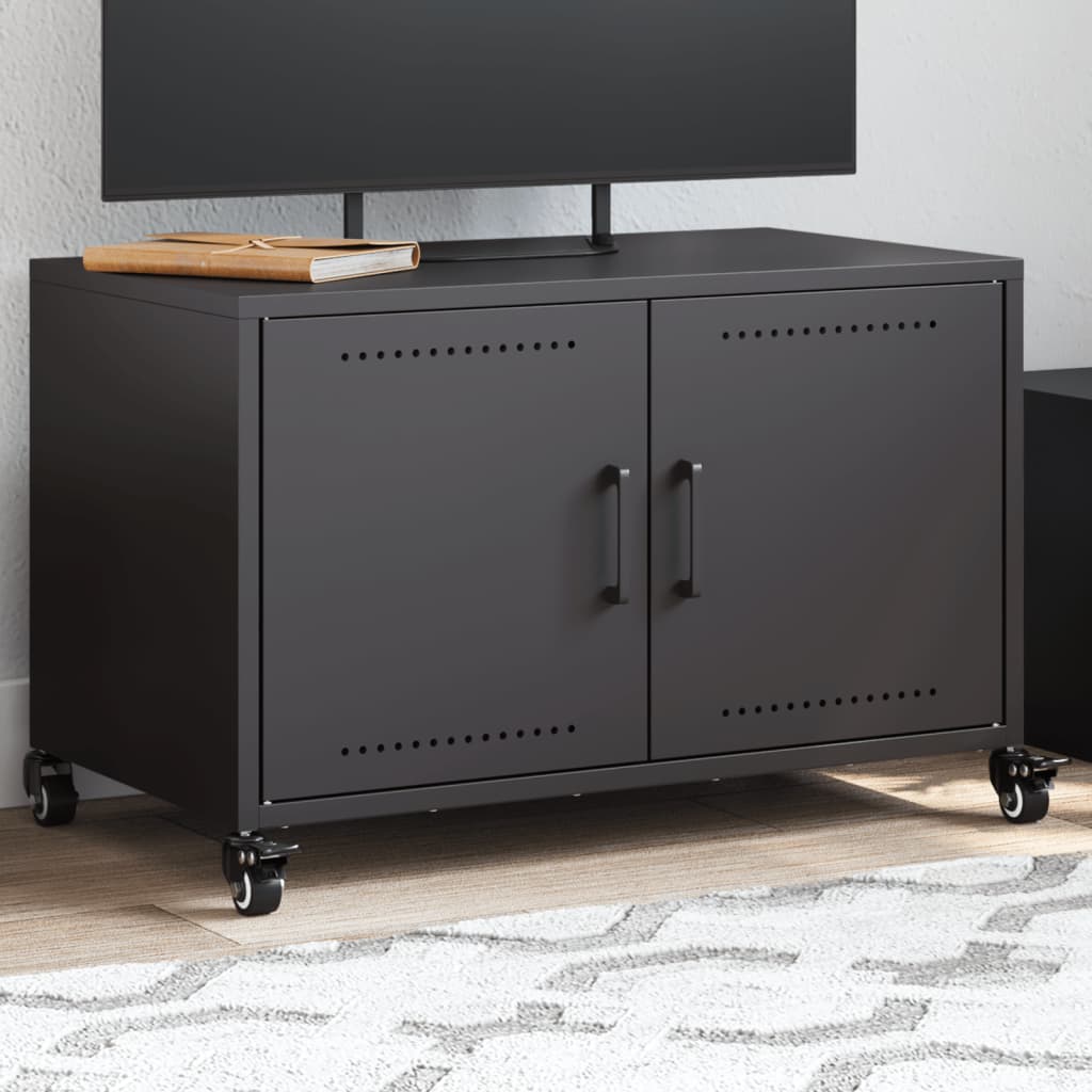 JUNG Vida TV-Schrank Schwarz 68x39x43,5 cm Stahl
