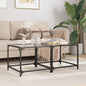 JUNG Vida Couchtische mit Glasplatte 2 Stk. Transparent 50x50x40 cm Stahl