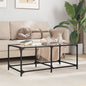 JUNG Vida Couchtisch mit Glasplatte Transparent 98,5x50x40 cm Stahl