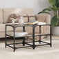 JUNG Vida Couchtische mit Glasplatten 2 Stk. Schwarz 40x40x45 cm Stahl