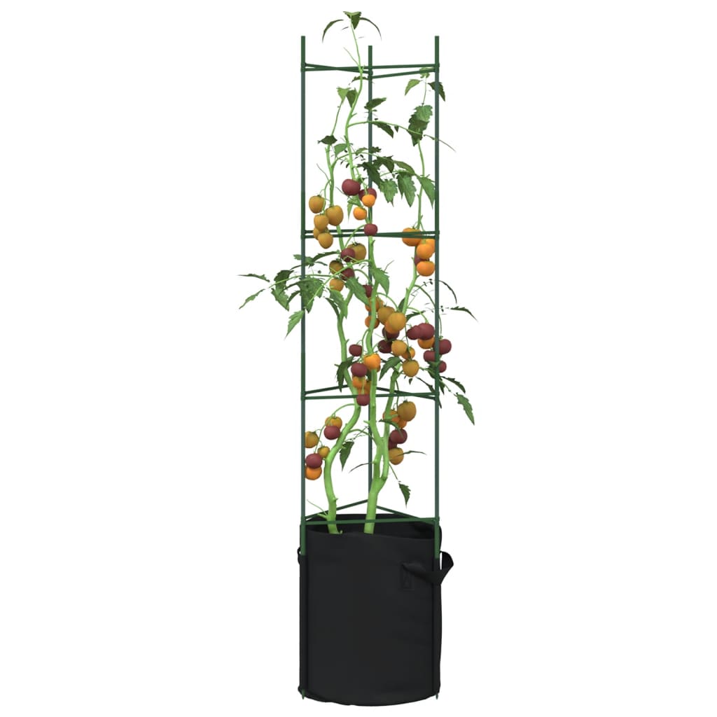 JUNG Vida Tomatenkäfige mit Pflanzsäcken 6 Stk. 154 cm Stahl und PP