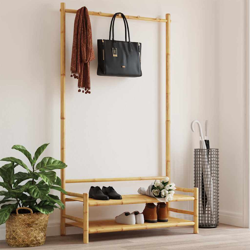 JUNG Vida Kleiderständer mit Ablagen 103x40x183 cm Bambus