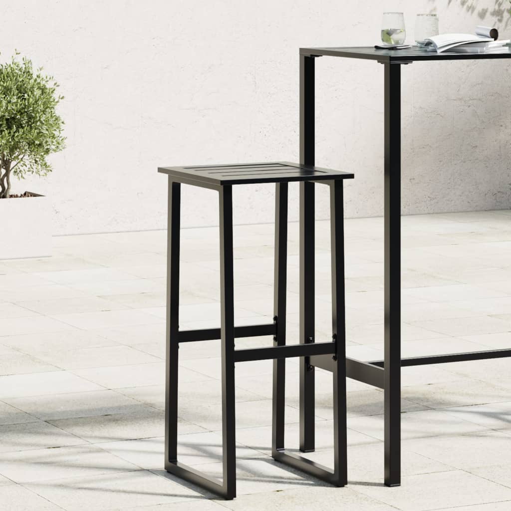 JUNG Vida Barhocker 2 Stk. Schwarz 38x38x80 cm Pulverbeschichteter Stahl