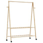 JUNG Vida Kleiderständer mit Ablagen und Rollen 132x45,5x155,5 cm Bambus