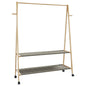 JUNG Vida Kleiderständer mit Ablagen und Rollen 132x45,5x155,5 cm Bambus