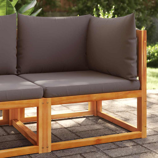 JUNG Vida Gartensofa-Ecke mit Kissen Holz Akazie & Seil