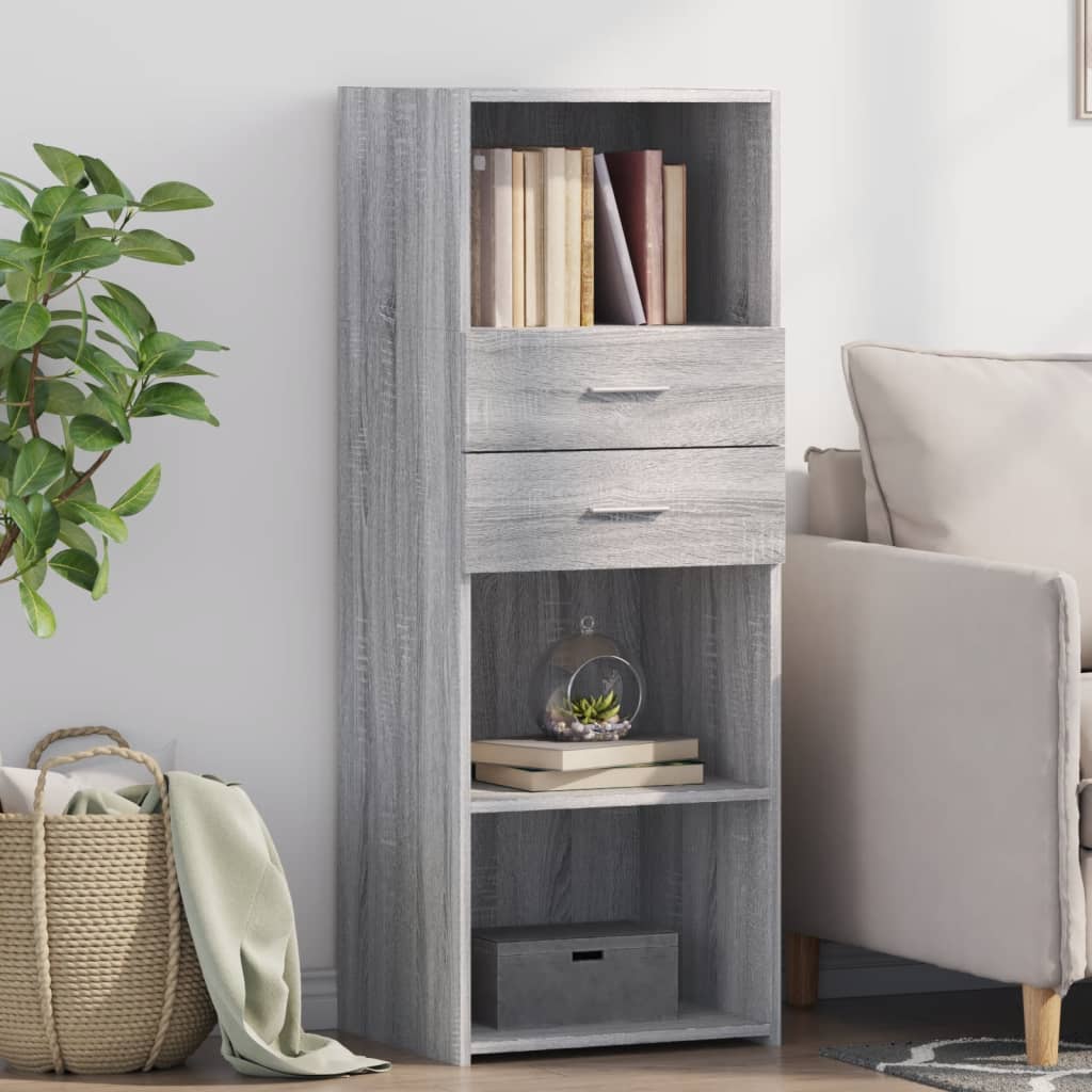 JUNG Vida Highboard Grau Sonoma 45x42,5x124 cm Holzwerkstoff