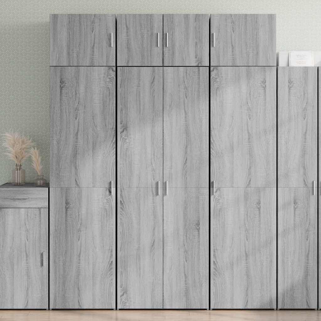 JUNG Vida Highboard Grau Sonoma 70x42,5x185 cm Holzwerkstoff