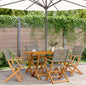 JUNG Vida 5-tlg. Garten-Essgruppe Grau Poly Rattan und Massivholz