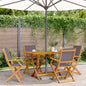 JUNG Vida 5-tlg. Garten-Essgruppe Stoff und Massivholz Anthrazit
