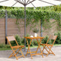 JUNG Vida 3-tlg. Bistro-Set Taupe Stoff und Massivholz