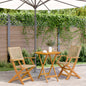 JUNG Vida 3-tlg. Bistro-Set Beige Poly Rattan und Massivholz