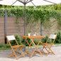 JUNG Vida 3-tlg. Bistro-Set Cremeweiß Stoff und Massivholz