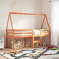 JUNG Vida Hochbett mit Dach Wachsbraun 90x200 cm Massivholz Kiefer