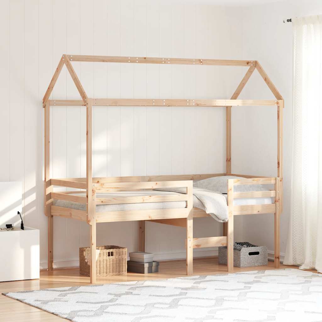 JUNG Vida Hochbett mit Dach 75x190 cm Massivholz Kiefer