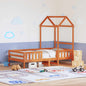 JUNG Vida Massivholzbett mit Dach Wachsbraun 90x190 cm Kiefer