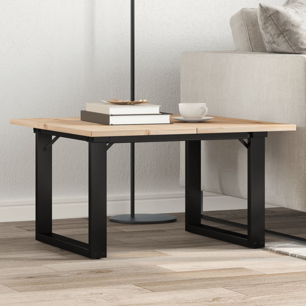 JUNG Vida Couchtisch O-Gestell 60x60x40cm Massivholz Kiefer und Stahl