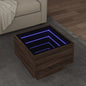 JUNG Vida Beistelltisch mit LED Braun Eichen-Optik 40x40x30 cm