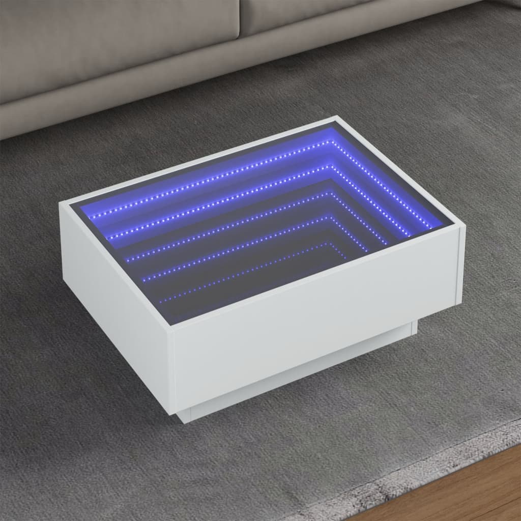 JUNG Vida LED-Couchtisch Weiß 70x50x30 cm Holzwerkstoff