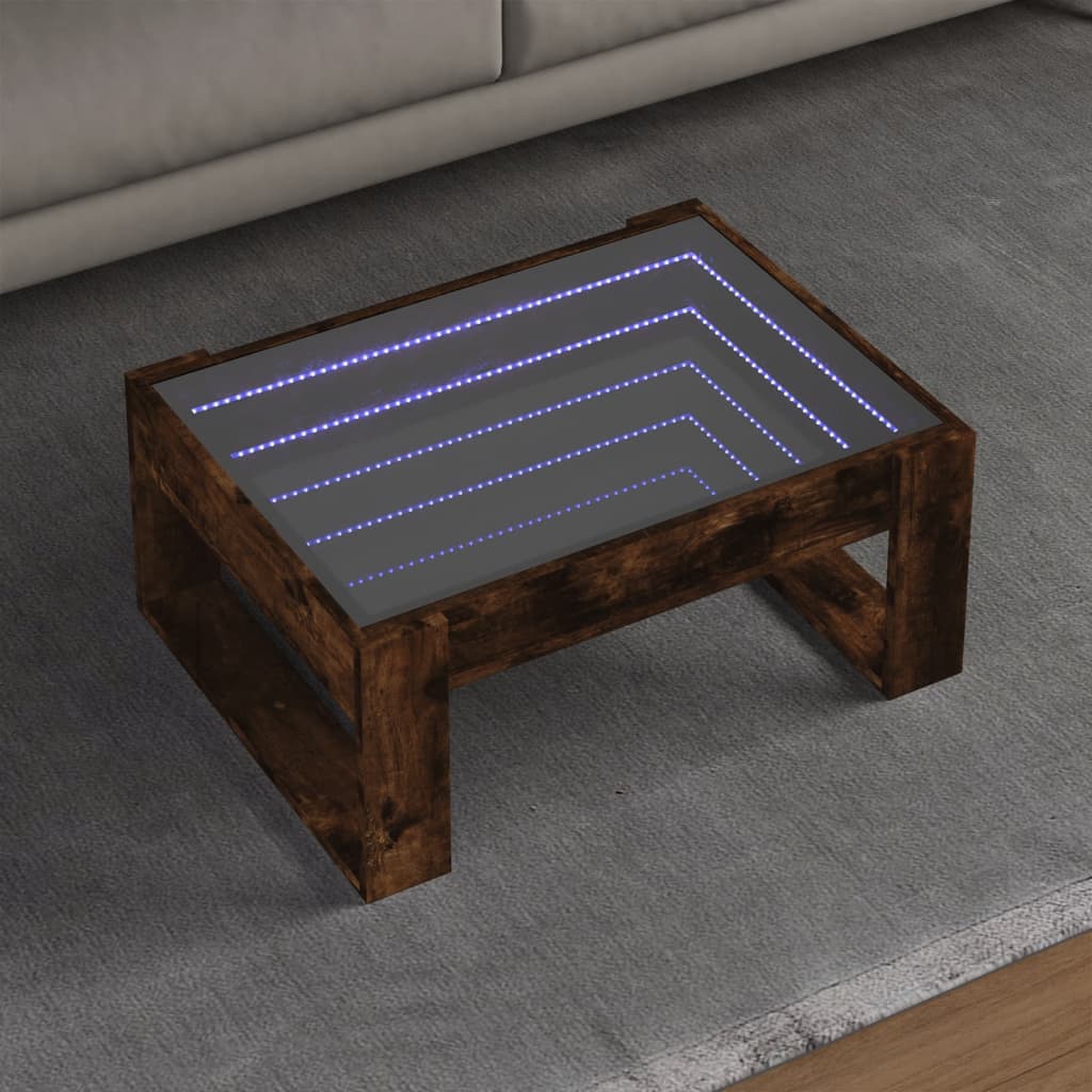 JUNG Vida Couchtisch mit Infinity-LED Räuchereiche 70x53x30 cm
