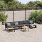 JUNG Vida 5-tlg. Garten-Sofagarnitur mit Kissen Schwarz Aluminium