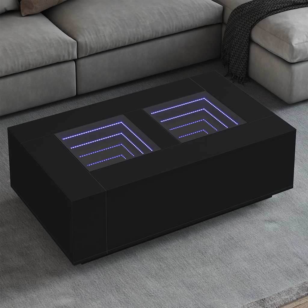 JUNG Vida Couchtisch mit Infinity-LED Schwarz 116x69x40 cm