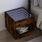 JUNG Vida Nachttisch mit Infinity-LED Räuchereiche 50x50x50 cm
