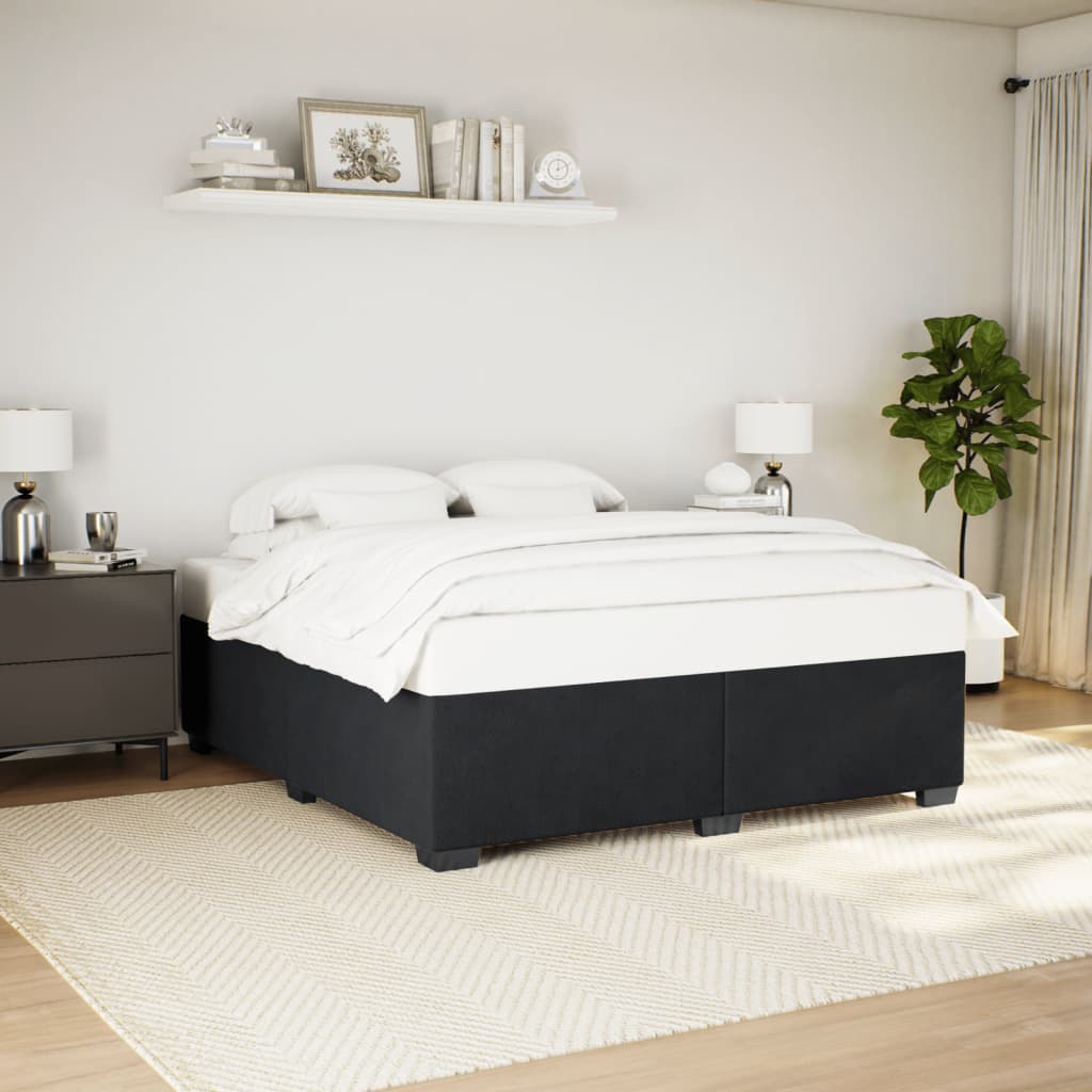 JUNG Vida Bettgestell ohne Matratze Schwarz 180x200 cm Samt