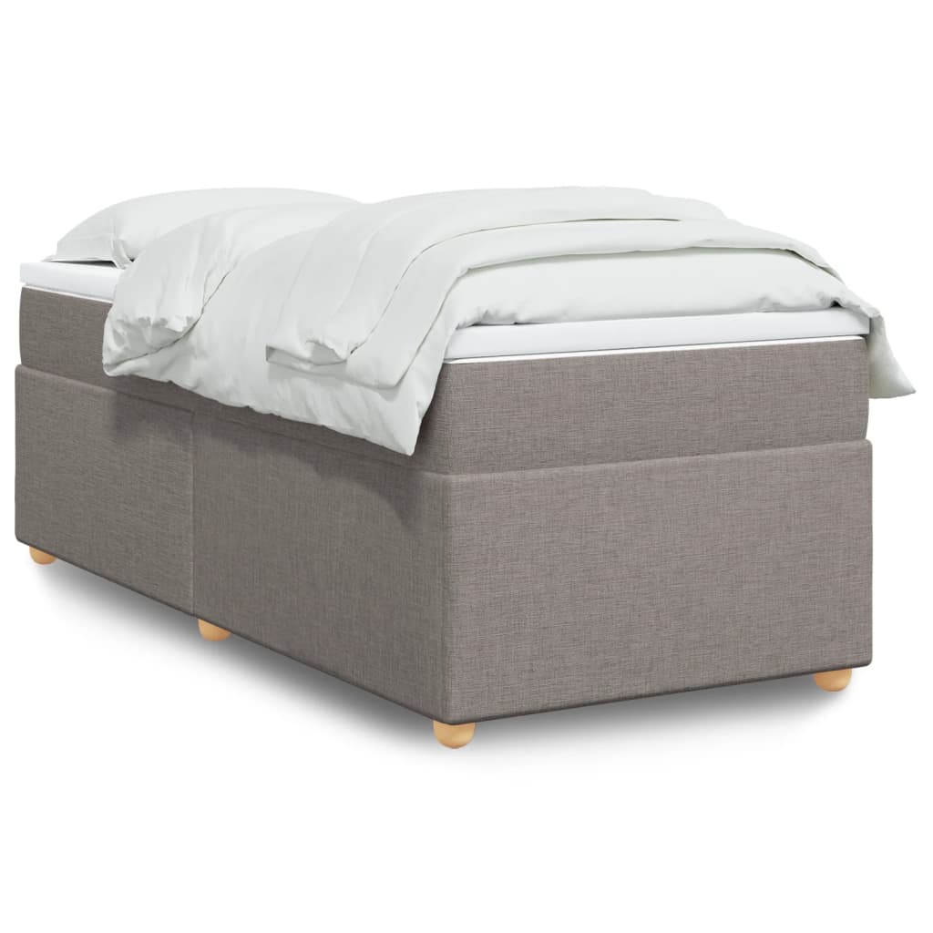 JUNG Vida Boxspringbett mit Matratze Taupe 80x200 cm Stoff