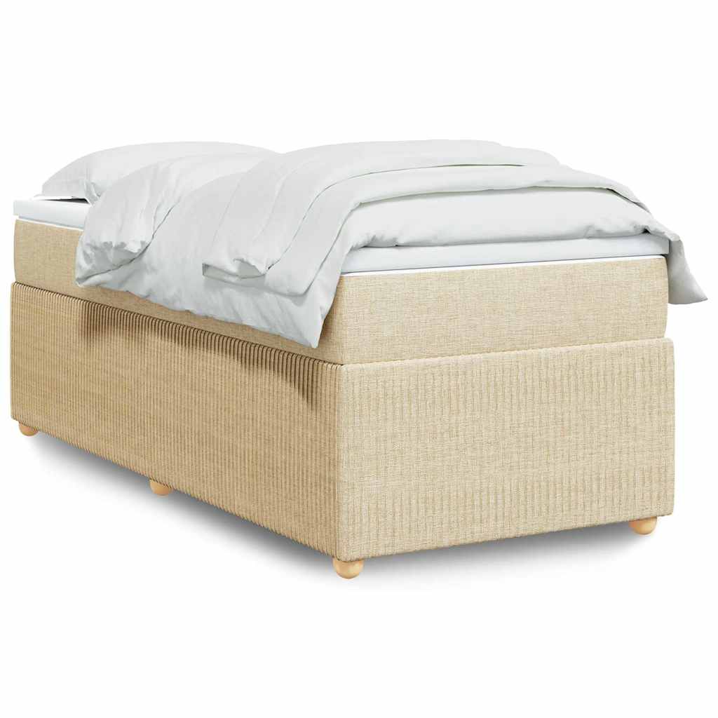 JUNG Vida Boxspringbett mit Matratze Creme 80x200 cm Stoff