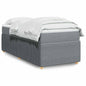 JUNG Vida Boxspringbett mit Matratze Hellgrau 90x190 cm Stoff