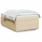 JUNG Vida Boxspringbett mit Matratze Creme 120x190 cm Stoff