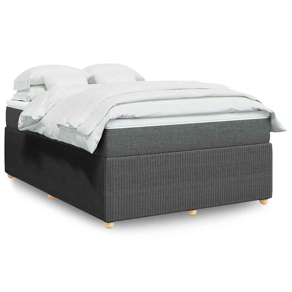 JUNG Vida Boxspringbett mit Matratze Dunkelgrau 140x200 cm Stoff