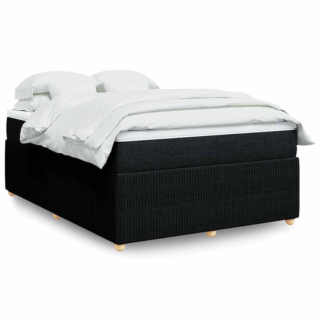 JUNG Vida Boxspringbett mit Matratze Schwarz 140x200 cm Stoff