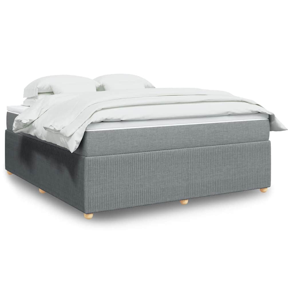 JUNG Vida Boxspringbett mit Matratze Hellgrau 180x200 cm Stoff